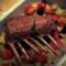 Roast rack of lamb and potatoes