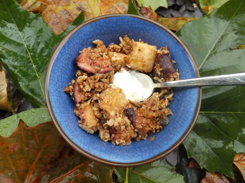 Apple and fig crumble