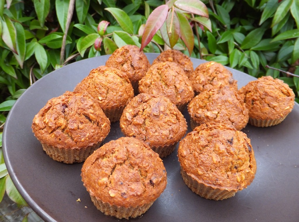 Healthy carrot and oat muffin