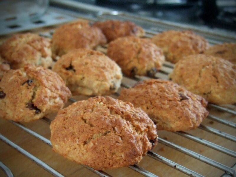 Chocolate chip oat cookies