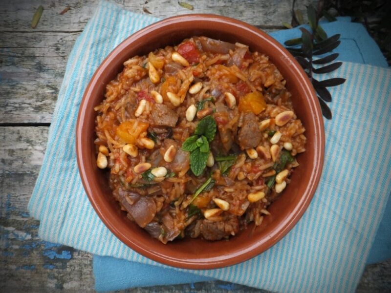 Lamb pilaf with apricots