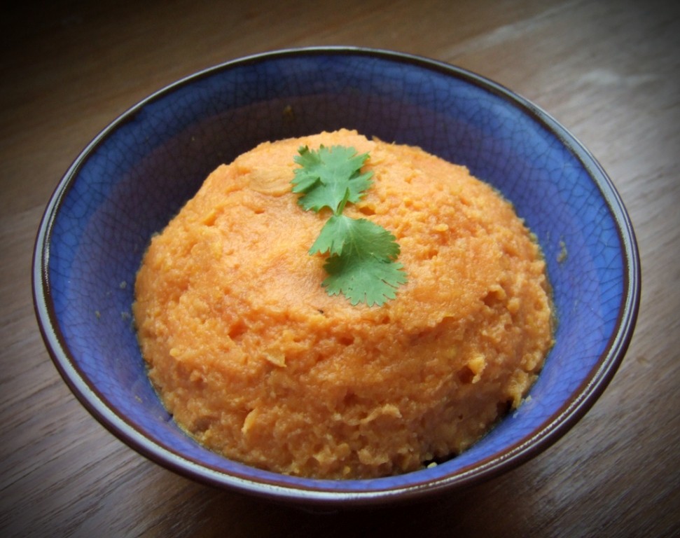 Mashed sweet potato with ginger