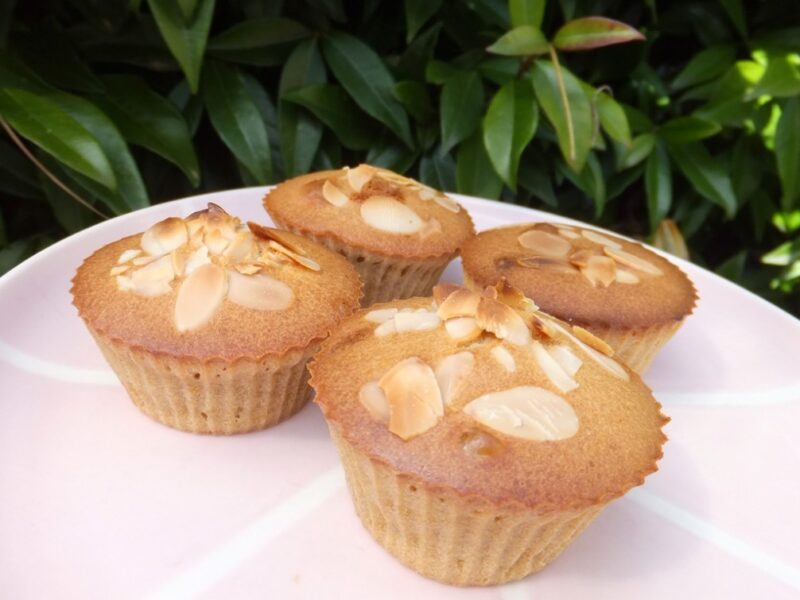 Orange & almond cupcakes with marzipan