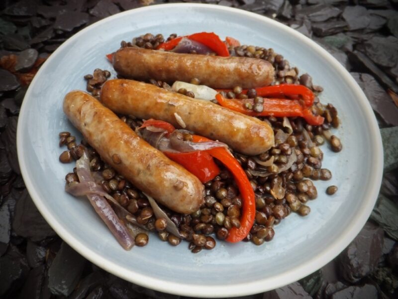 Sausage with lentils