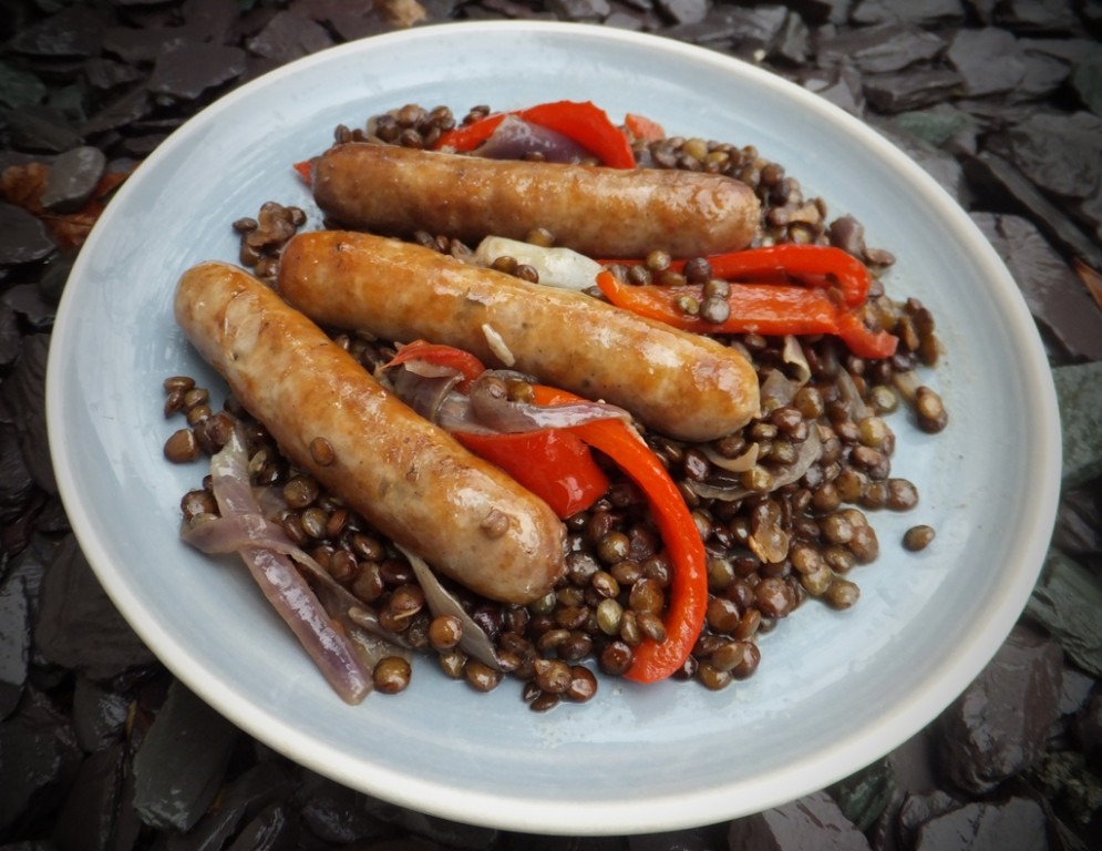 Sausage with lentils