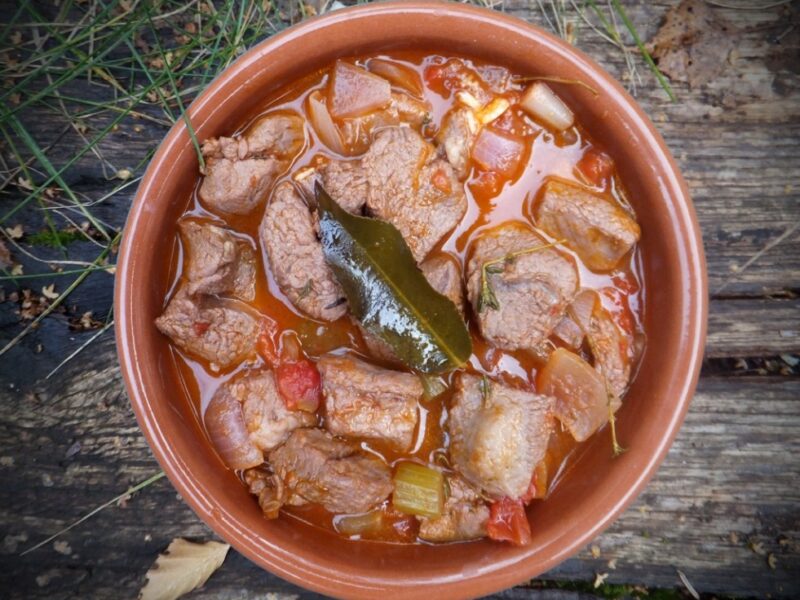 Slow-cooked mediterranean lamb stew