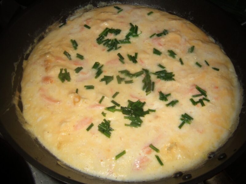 Smoked salmon omelette