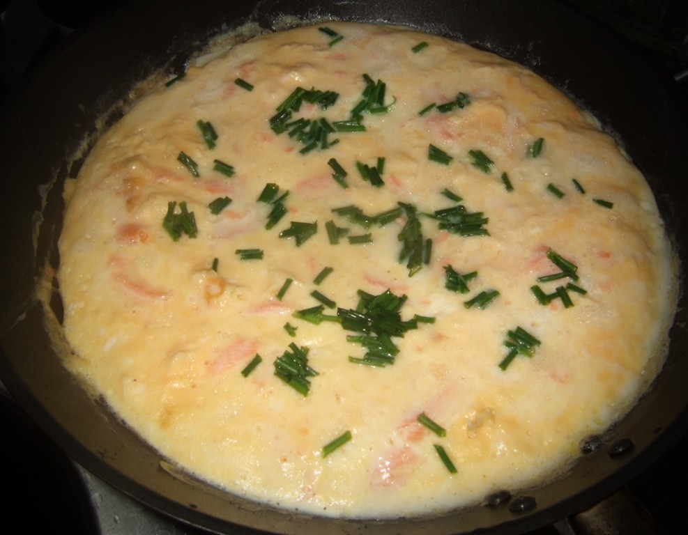 Smoked salmon omelette