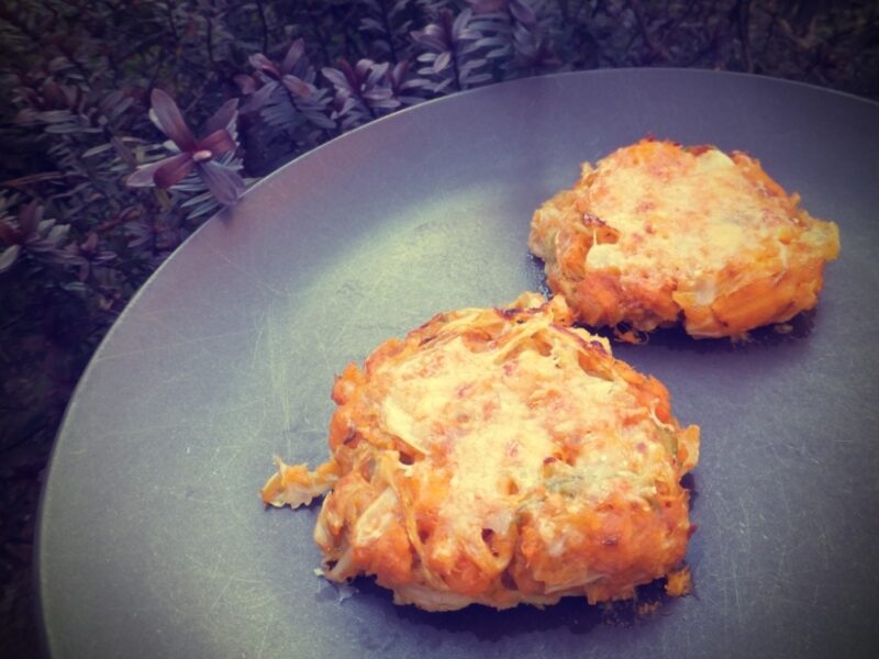 Sweet potato and cabbage cakes