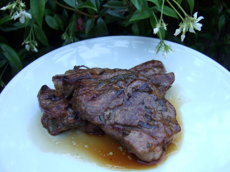 Balsamic glazed lamb steak