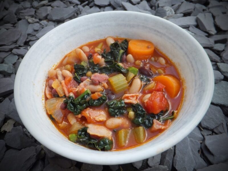 Tuscan-style bean soup with pancetta