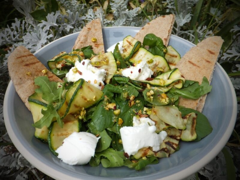 Griddled zucchini & mozzarella salad