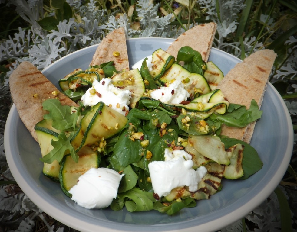 Griddled zucchini & mozzarella salad