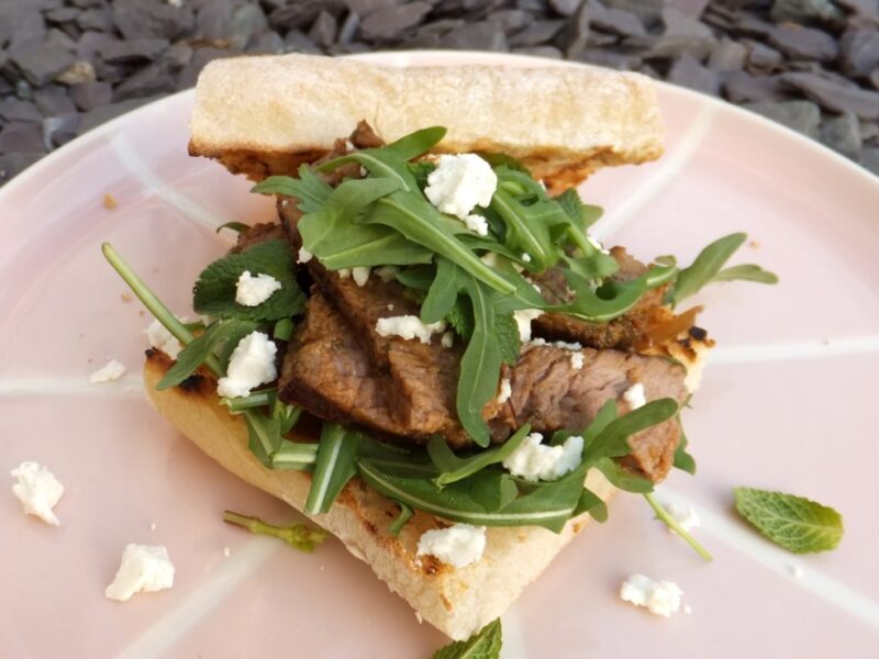 Harissa steak sandwich