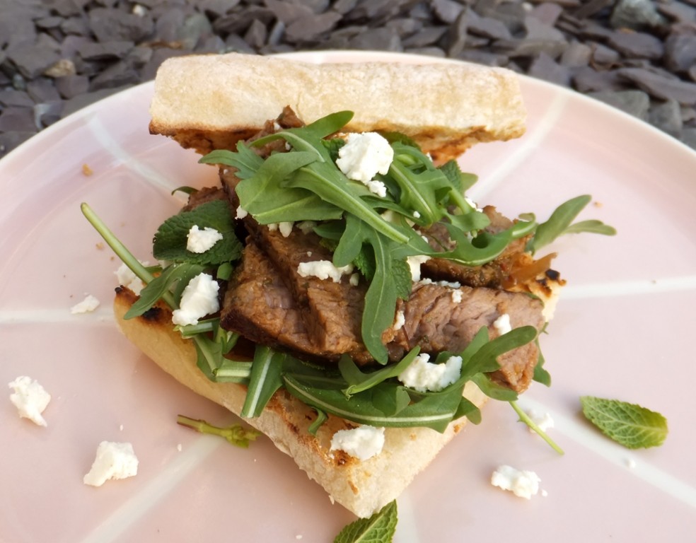 Harissa steak sandwich