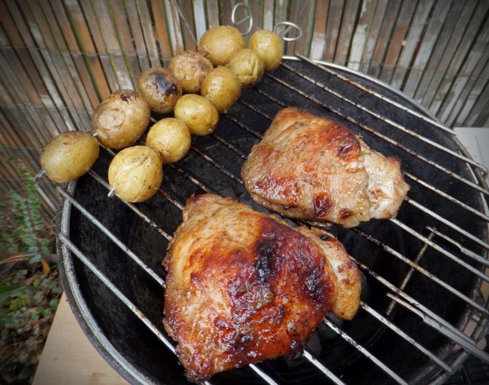 Orange & honey glazed BBQ chicken thighs