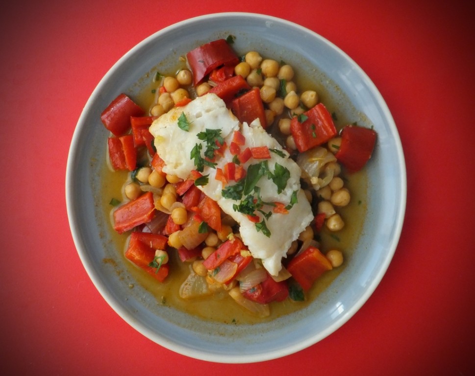 Spanish fish and chickpea stew