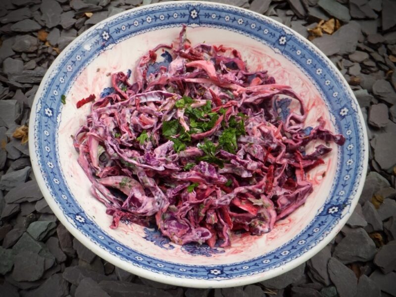 Spiced beetroot and red cabbage slaw