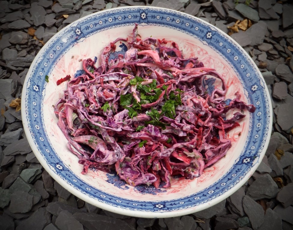 Spiced beetroot and red cabbage slaw