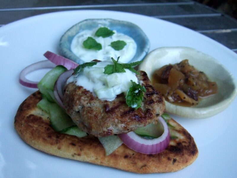 Indian-style lamb burger