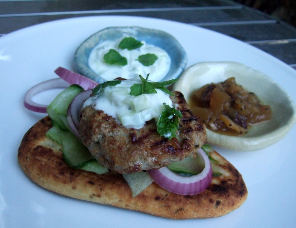 Indian-style lamb burger