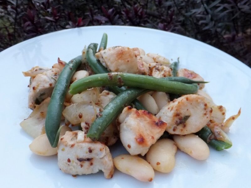 Warm chicken and bean salad