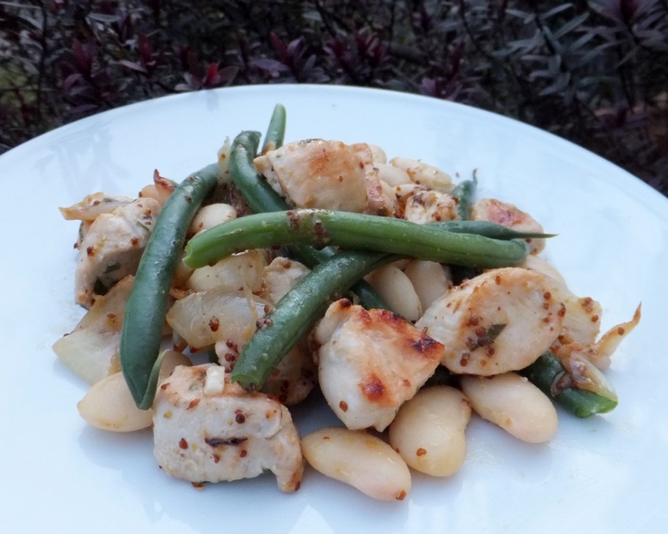 Warm chicken and bean salad