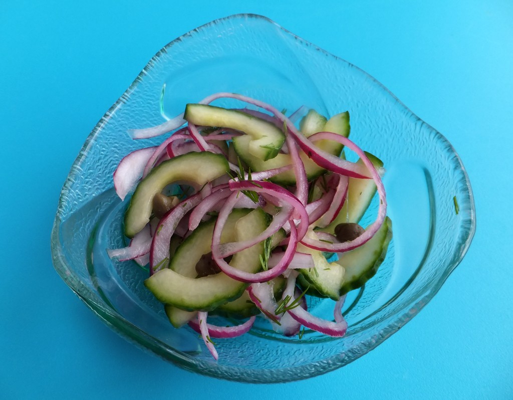 Cucumber and red onion relish