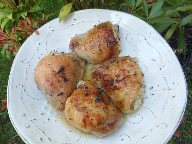 Lemon and mustard chicken thighs