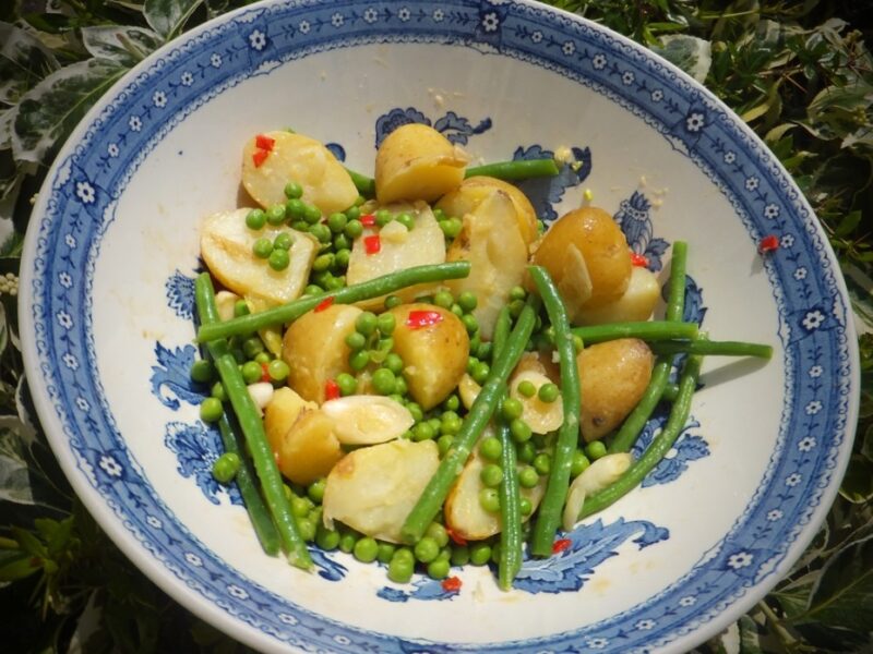 Potato salad with peas & green beans