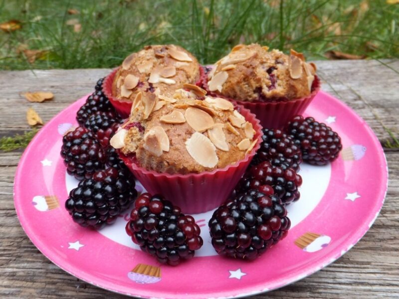 Blackberry and almond muffins