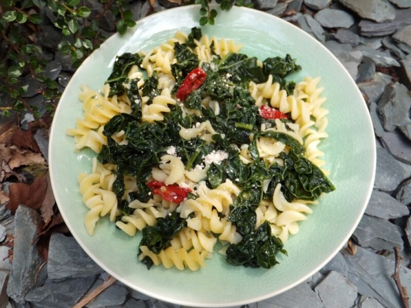 Cavolo nero pasta with chilli and anchovy