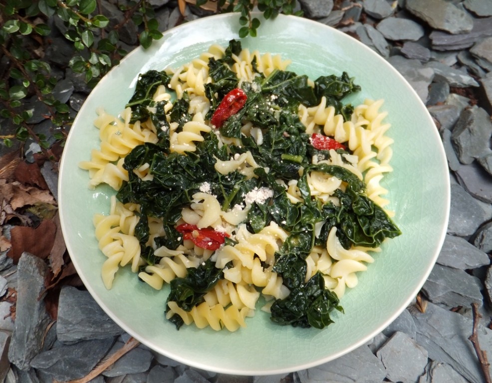 Cavolo nero pasta with chilli and anchovy