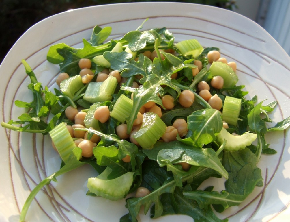 Chickpea, celery and rocket salad