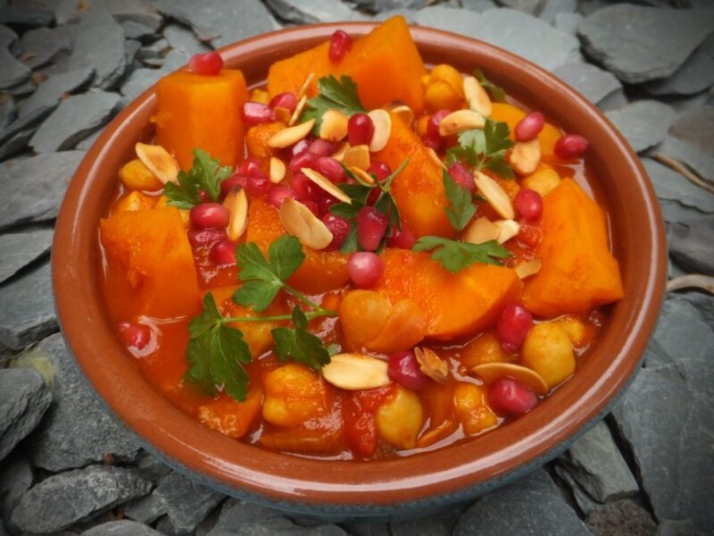 Butternut squash, chickpea and carrot tagine