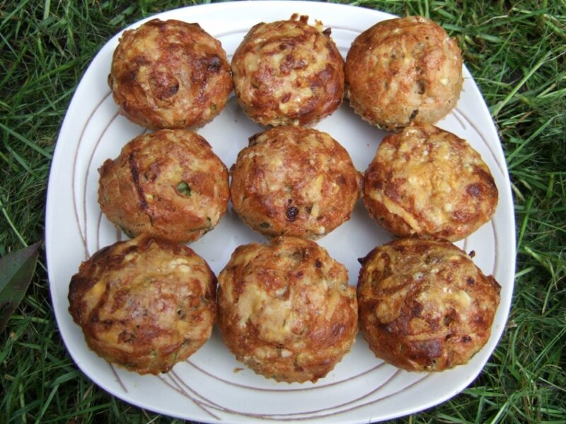 Zucchini and cheese oat muffins