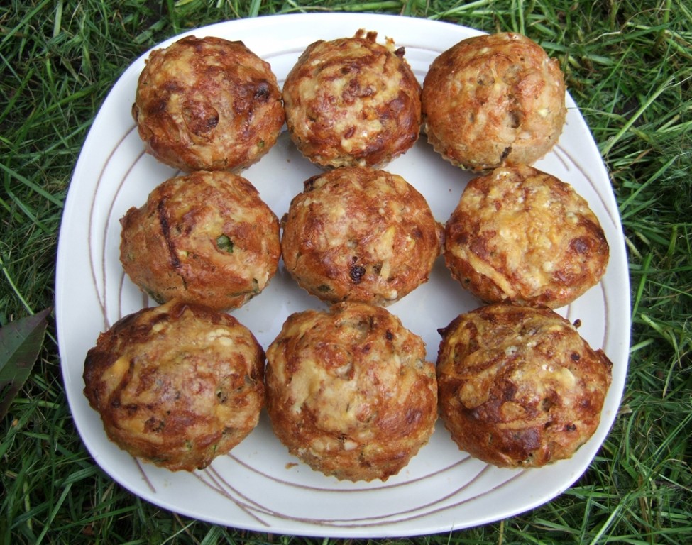 Zucchini and cheese oat muffins