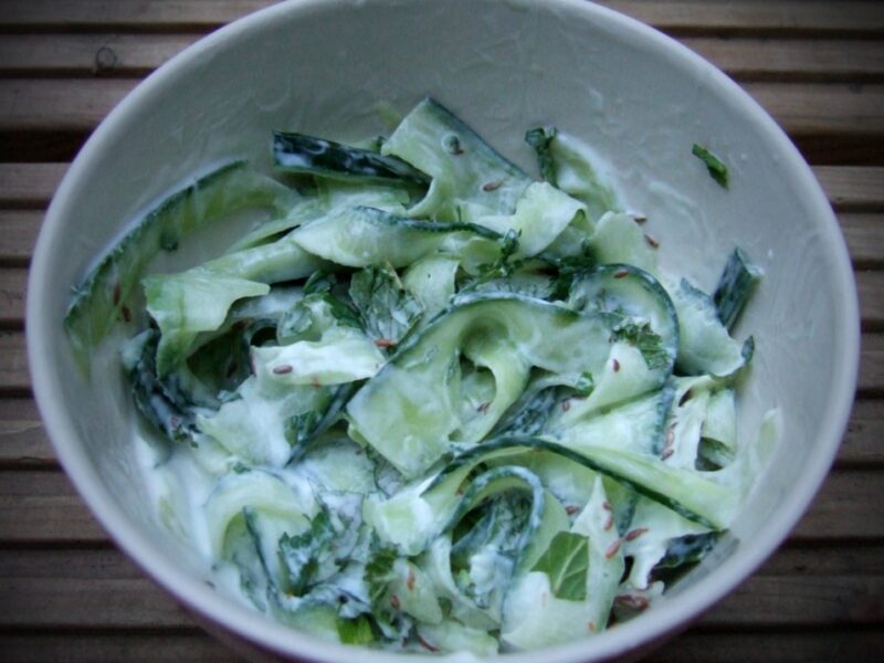 Cucumber salad with yogurt