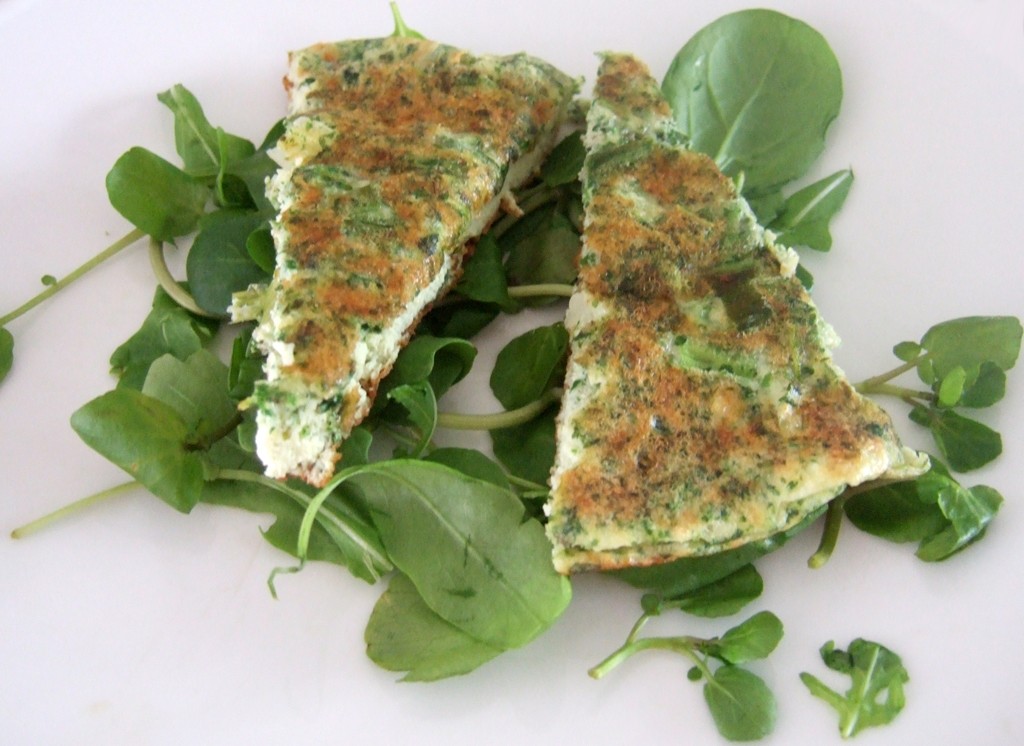 Herbs & cheese frittata