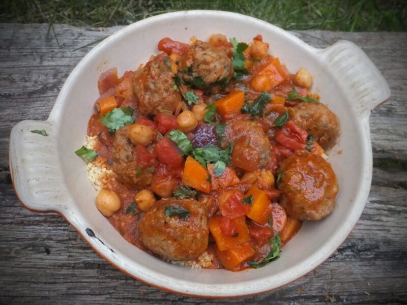 Meatball and chickpea tagine