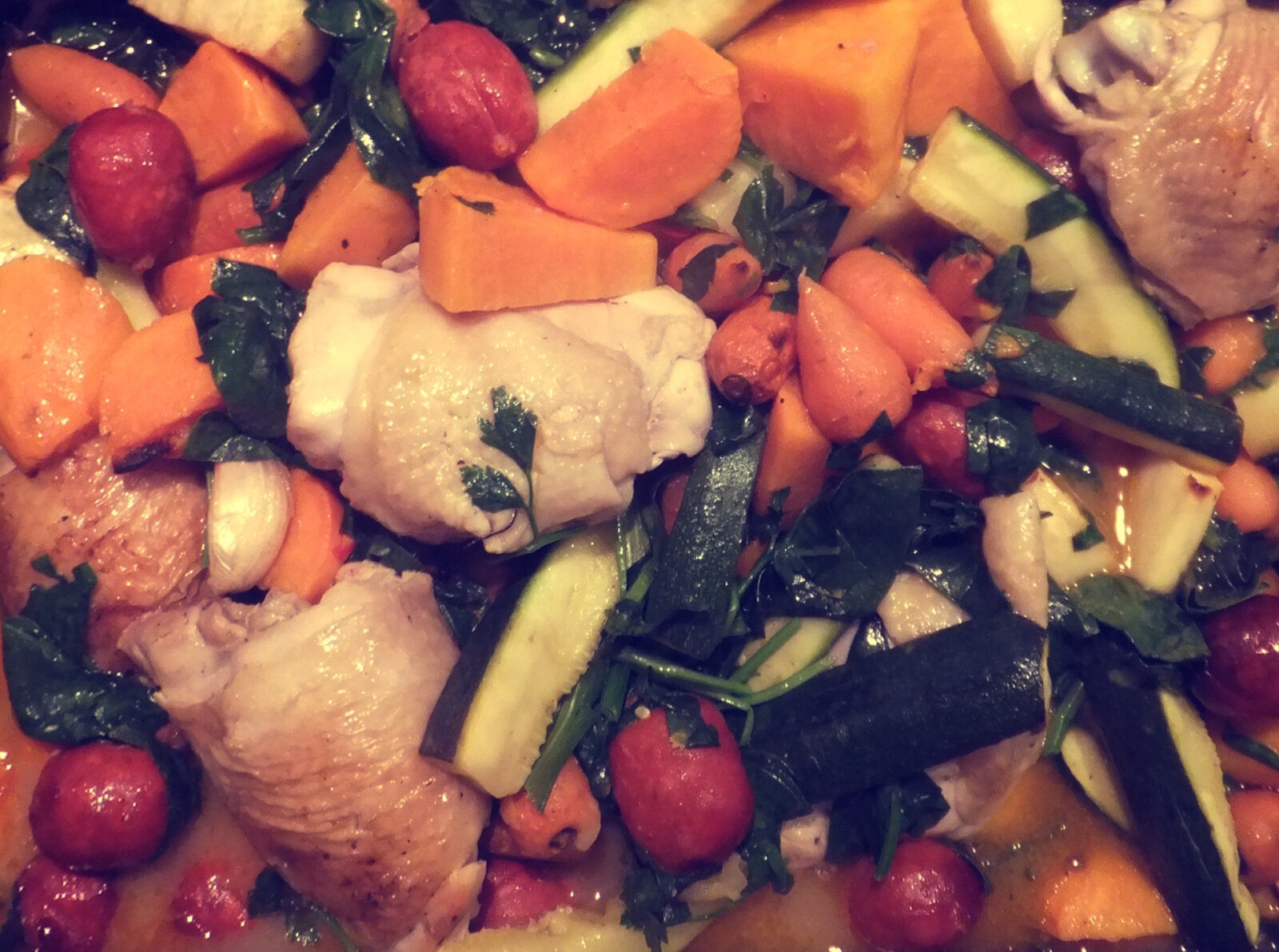 Chicken, Chorizo & Sweet Potato Bake