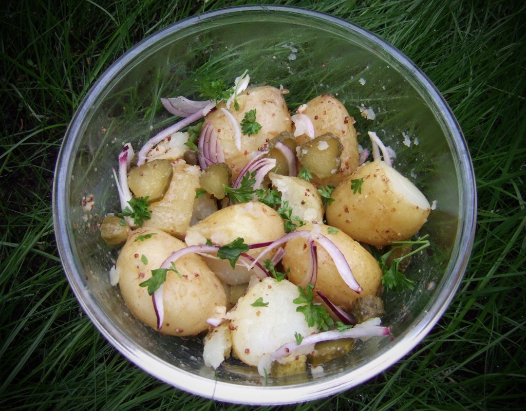 Potato salad with gherkin