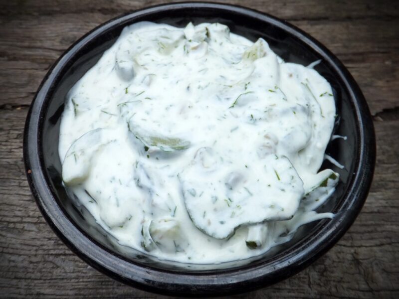 Tzatziki with roasted cucumber