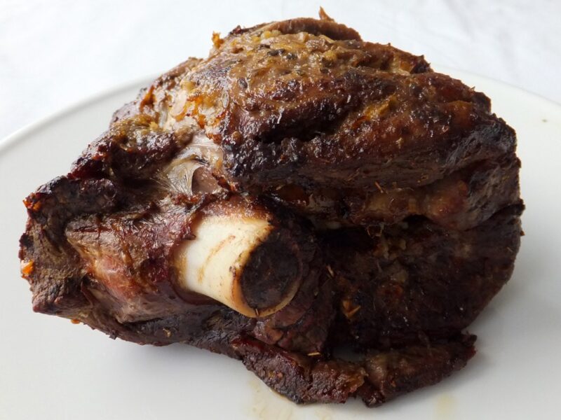 Greek style slow roasted lamb