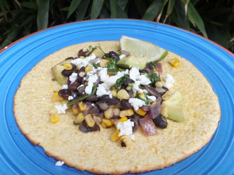 Black bean and corn tacos