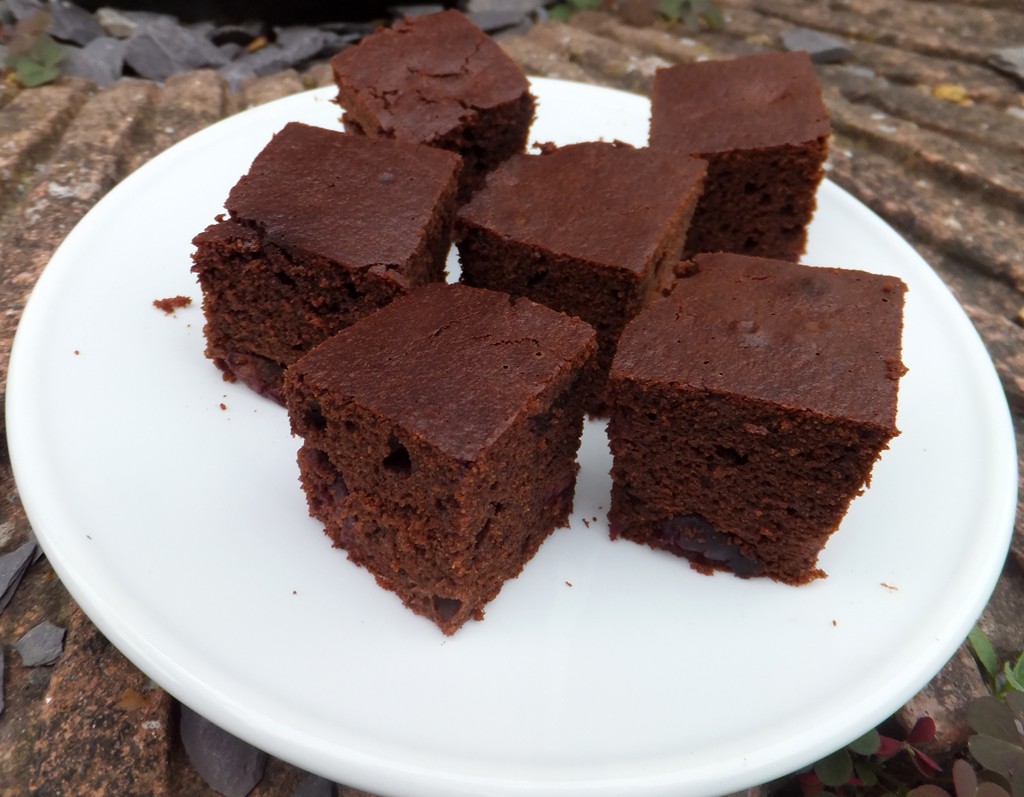 Brownies with cherries