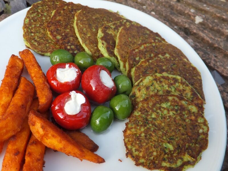 Courgette and feta fritters