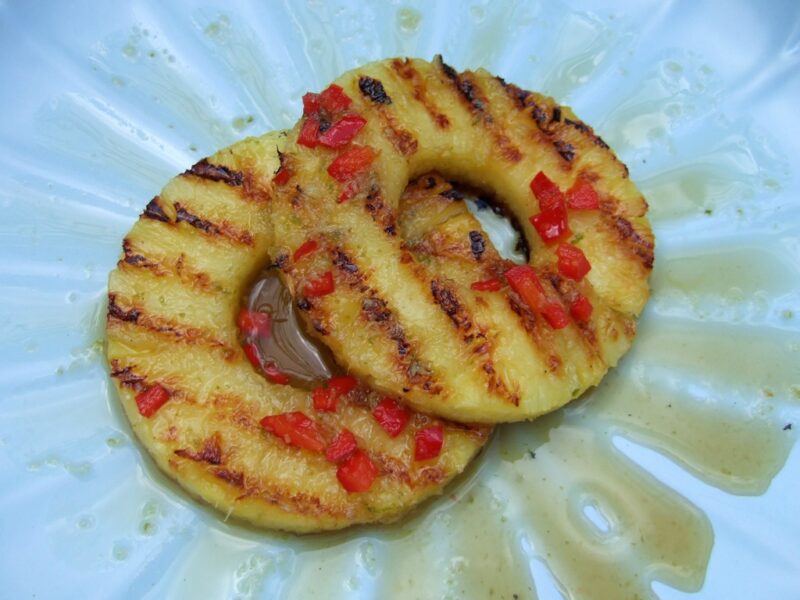 Spiced grilled pineapple