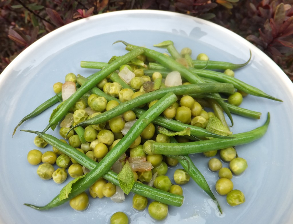 Sautéed green beans and peas