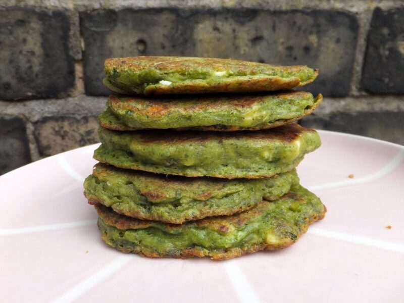 Spinach and feta fritters